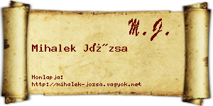 Mihalek Józsa névjegykártya